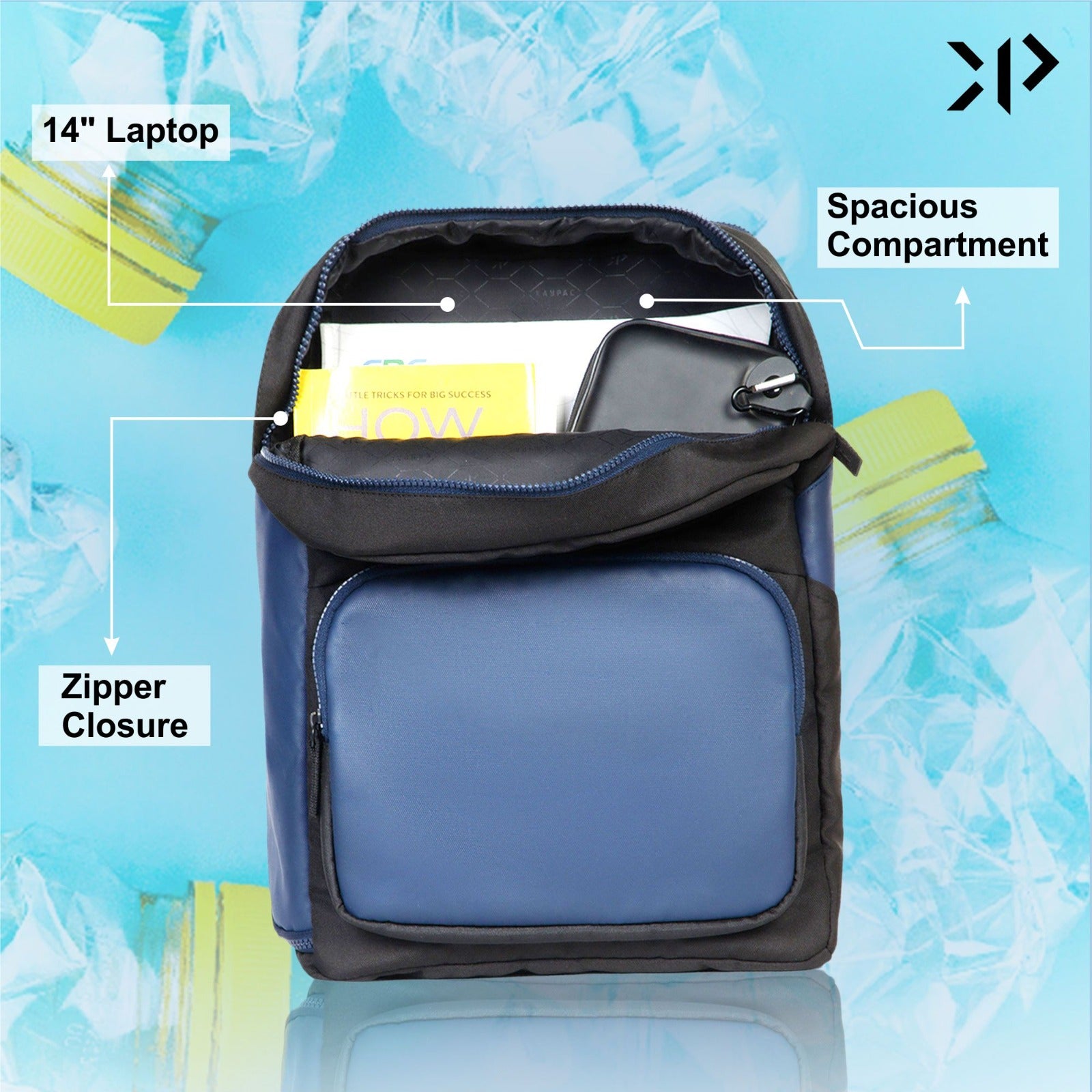 Laptop Backpack (Black & Blue)