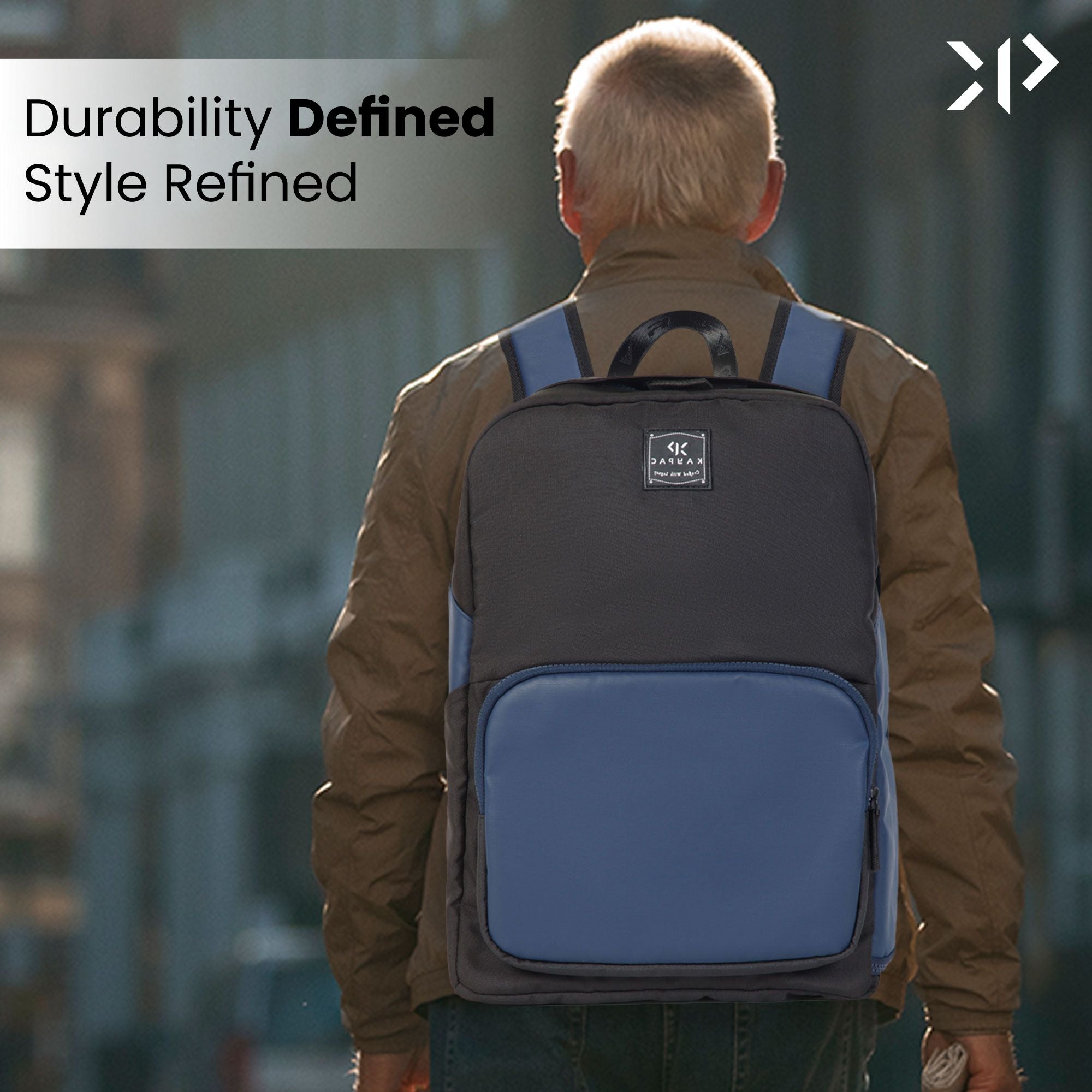 Laptop Backpack (Black & Blue)