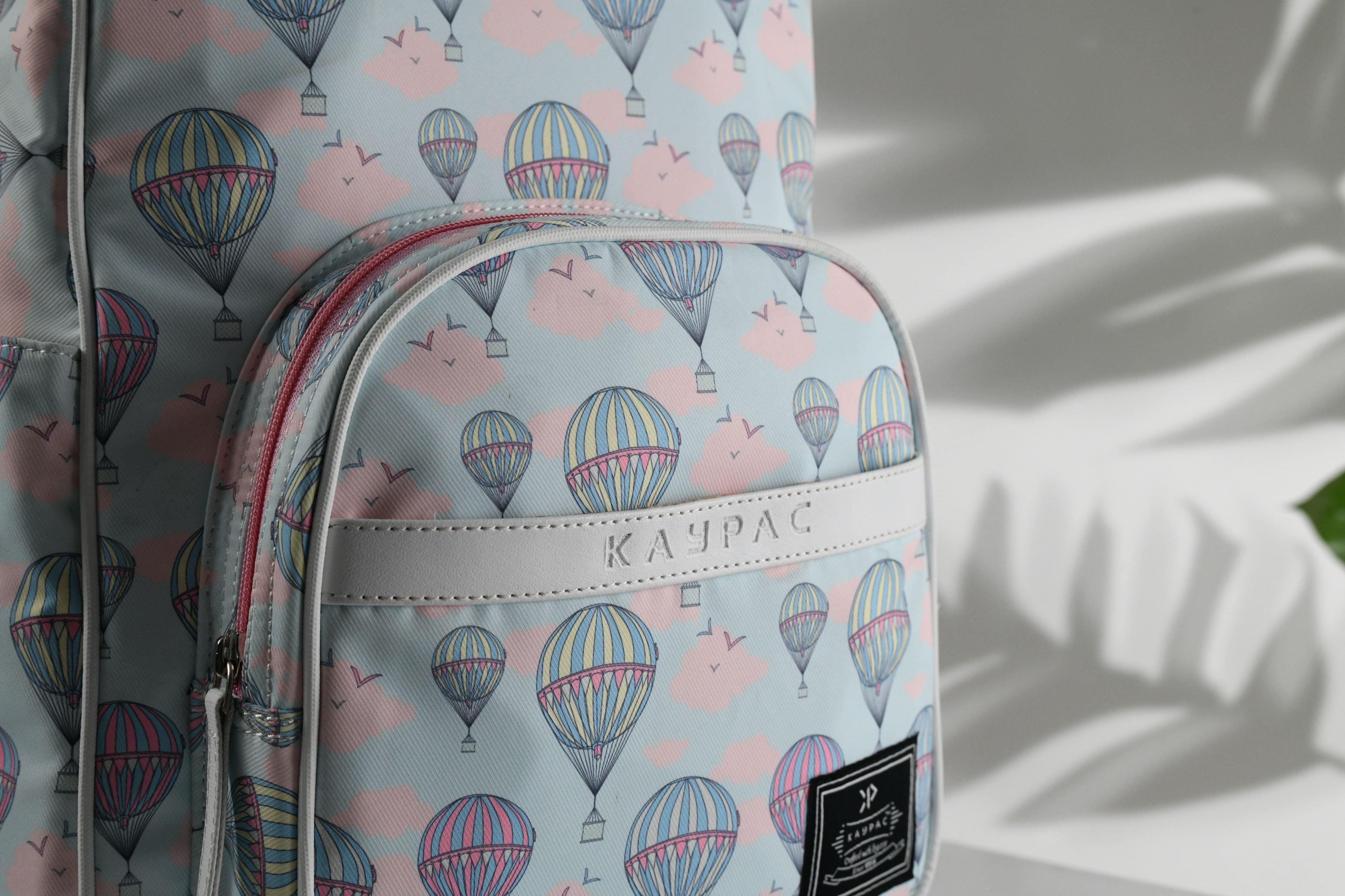 Hot Air Balloon Printed Backpack with free Pouch