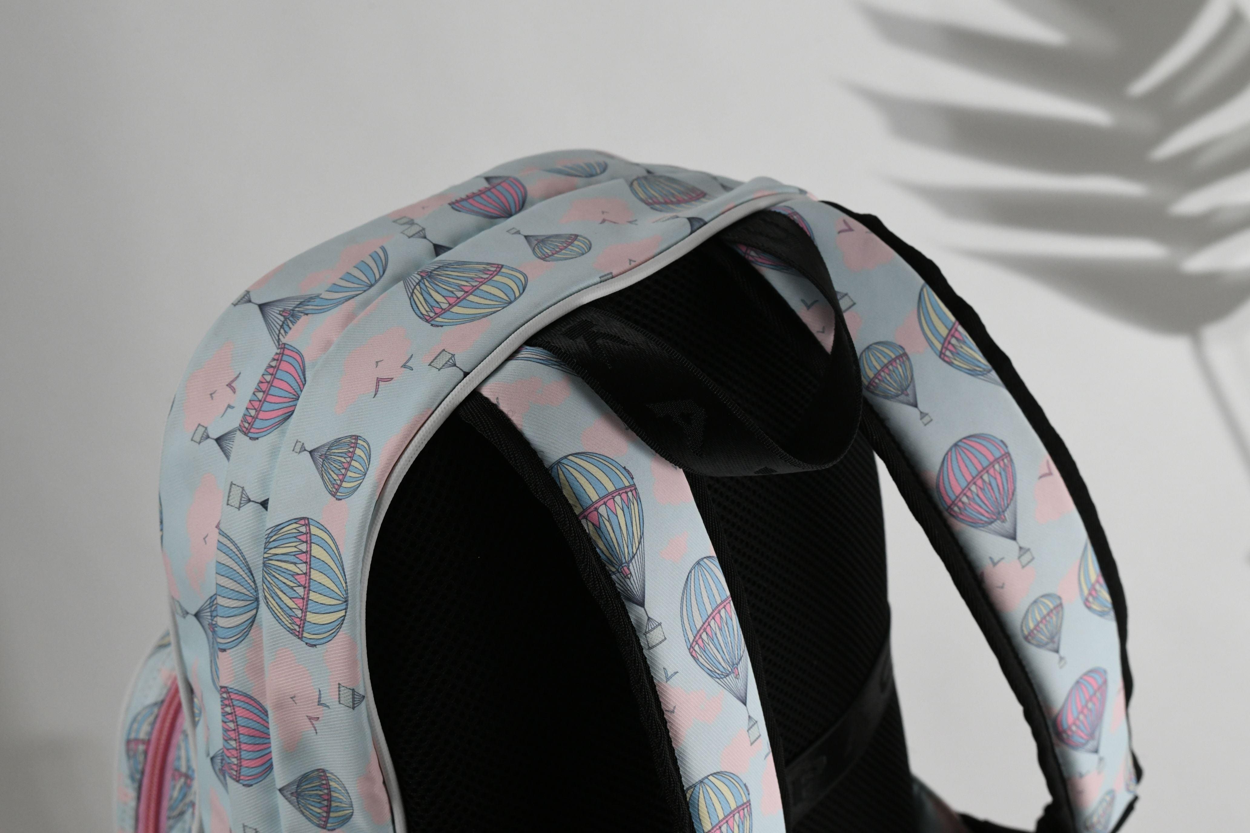 Hot Air Balloon Printed Backpack with free Pouch