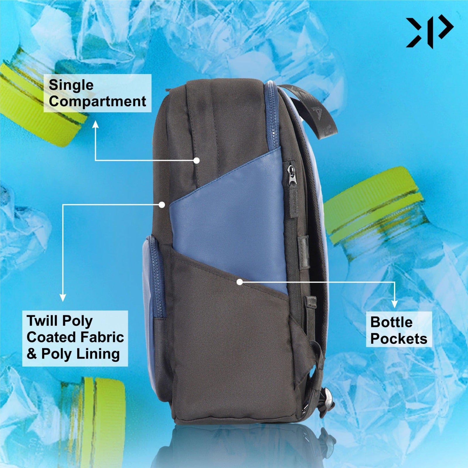 Laptop Backpack (Black & Blue)