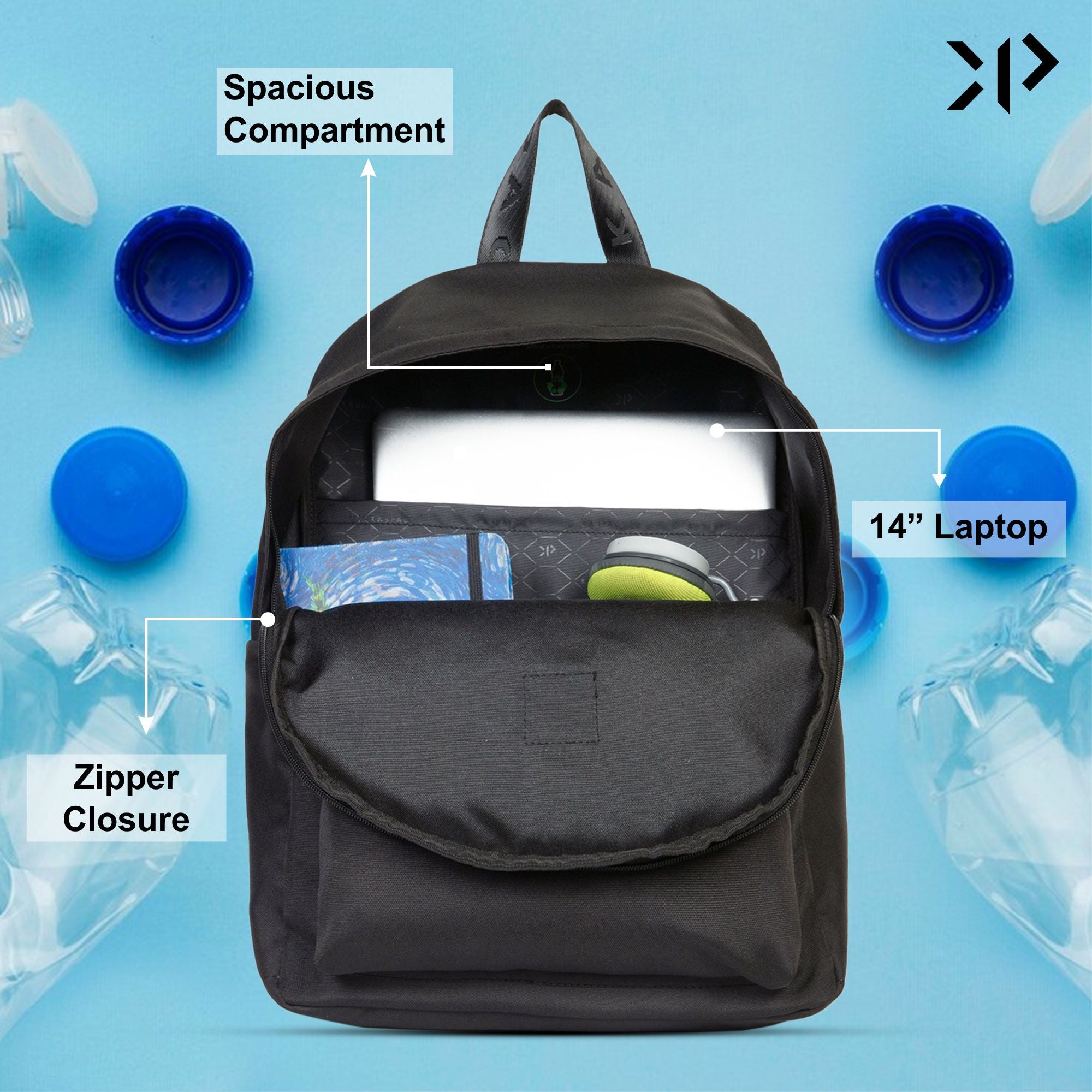 Water Resistant Backpack for Laptop (Black)