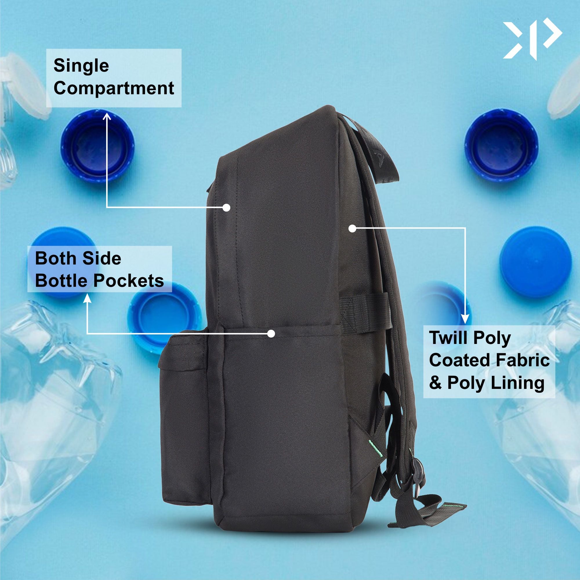 Water Resistant Backpack for Laptop (Black)