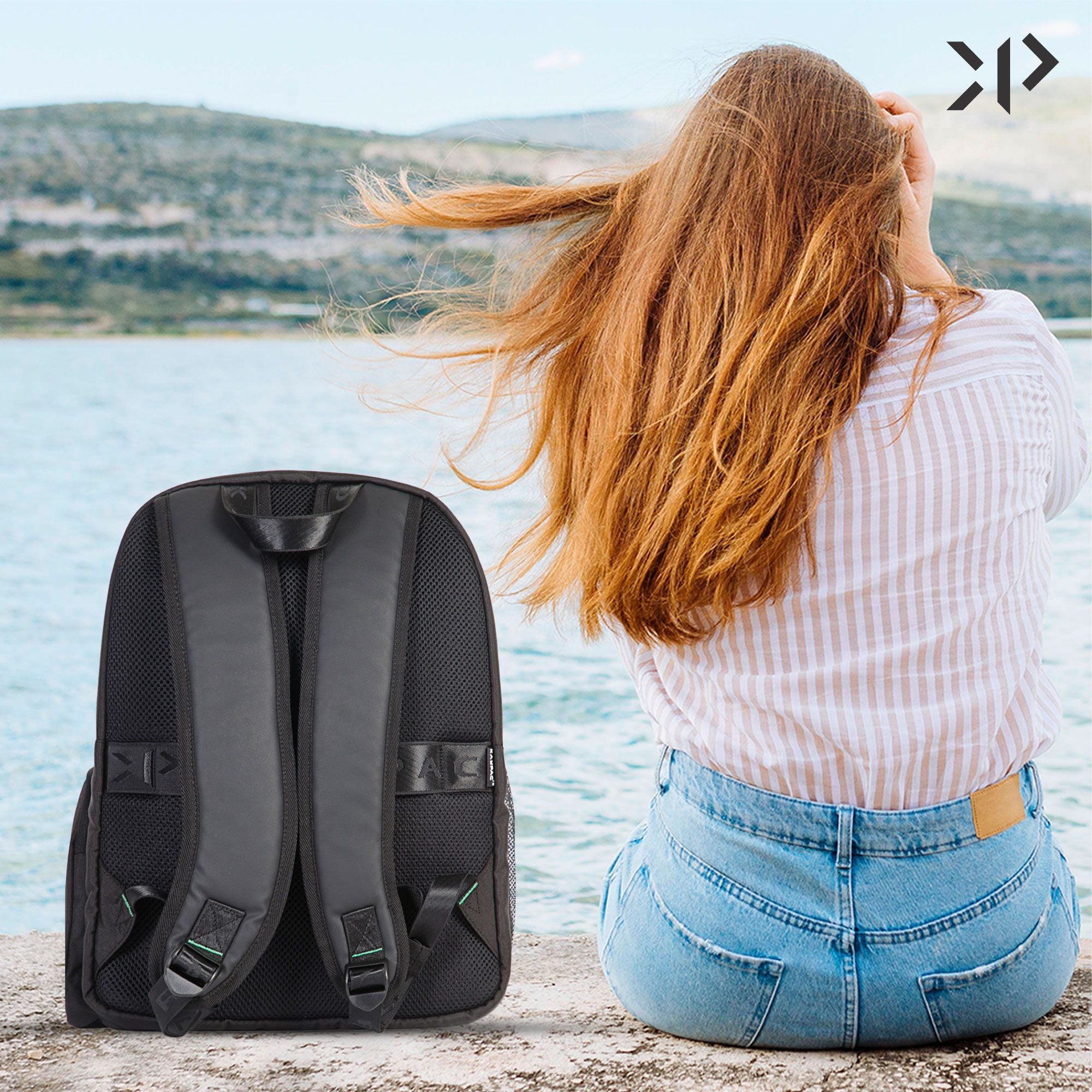 Unisex Charcoal Black Travel Backpack