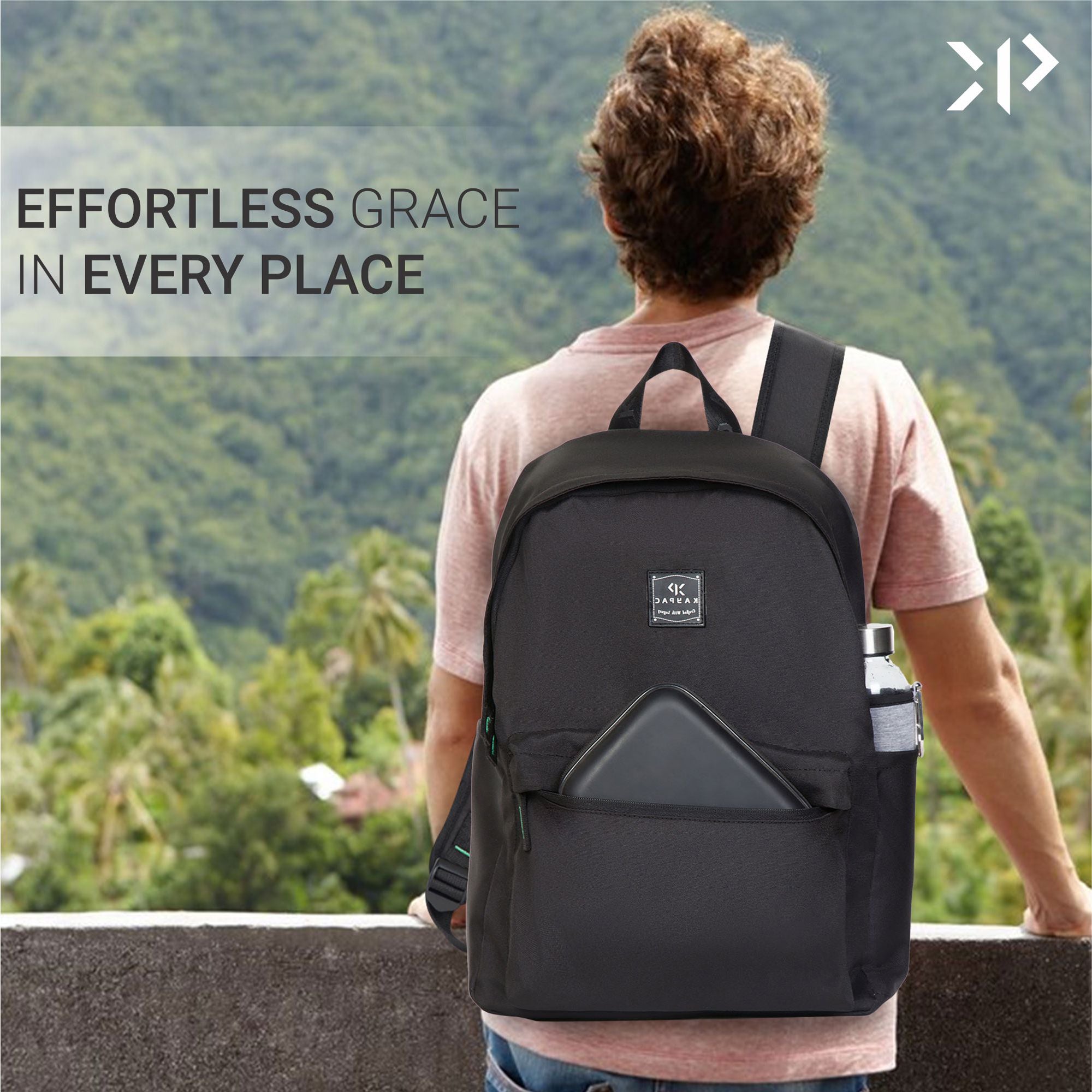 Water Resistant Backpack for Laptop (Black)
