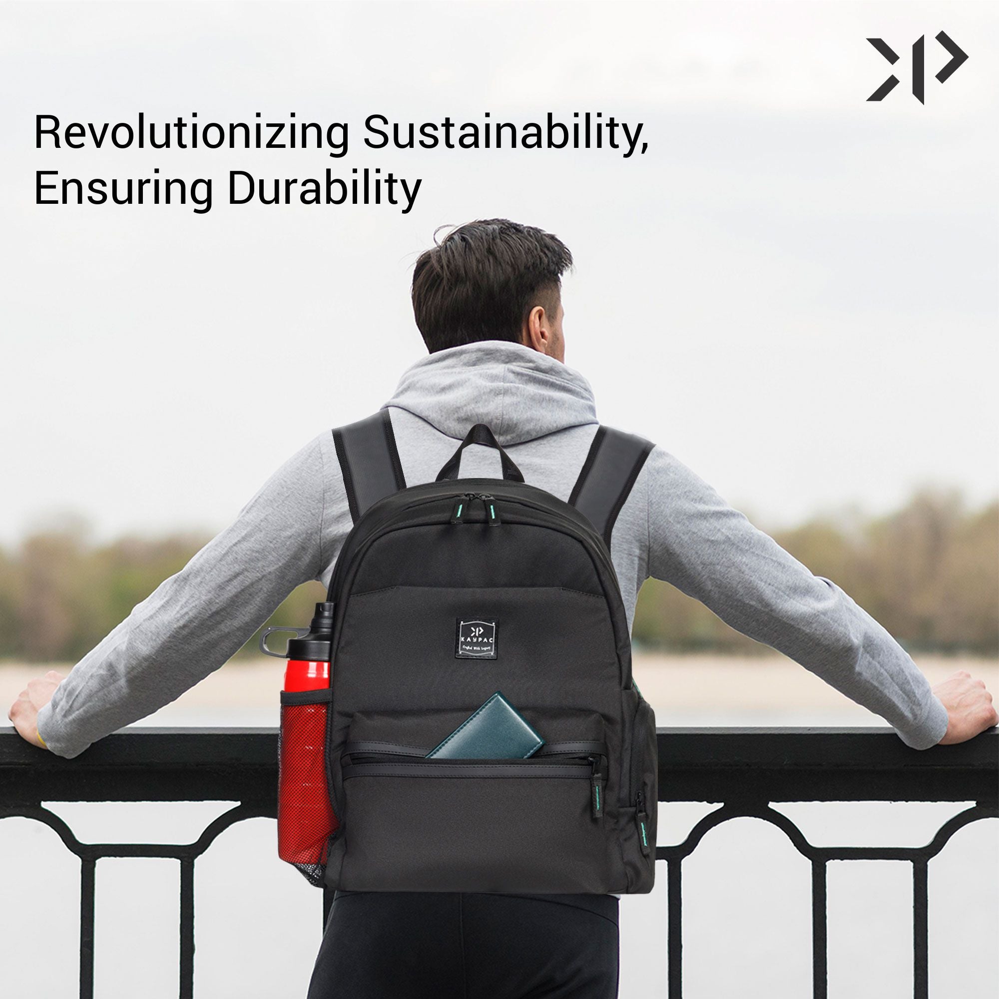 Unisex Charcoal Black Travel Backpack