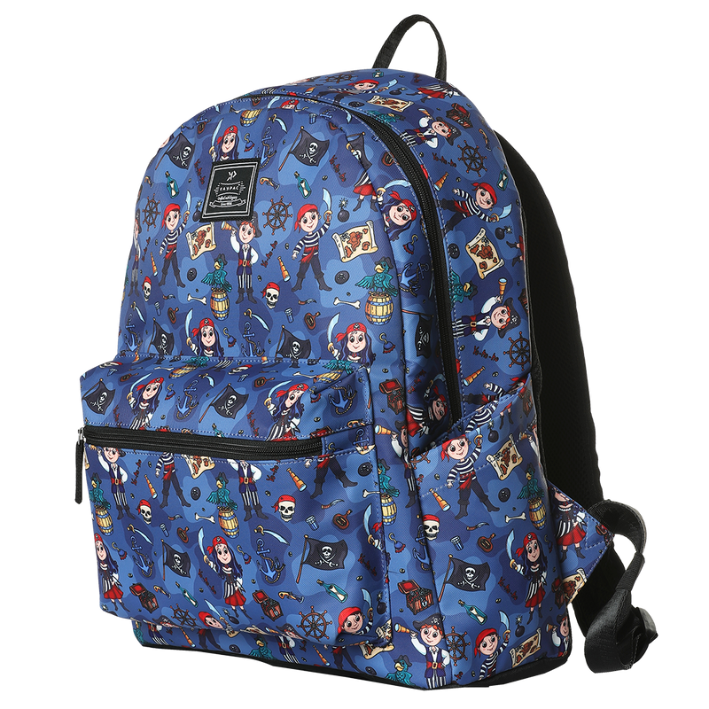 Pirate Printed Backpack with free Pouch