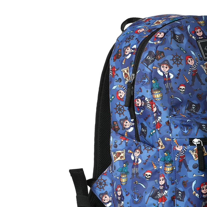 Pirate Printed Backpack with free Pouch